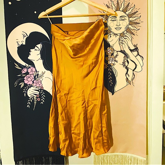 Aritzia Dresses & Skirts - Wilfred ONLY Slip Silk Skirt - GOLD Cairo